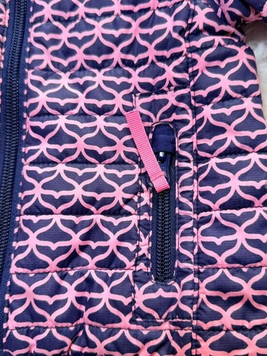 Quilted Baby Puffer Jacket 0-3M Pink Navy Lightweight Coat Vineyard Vines - Picture 3 of 11